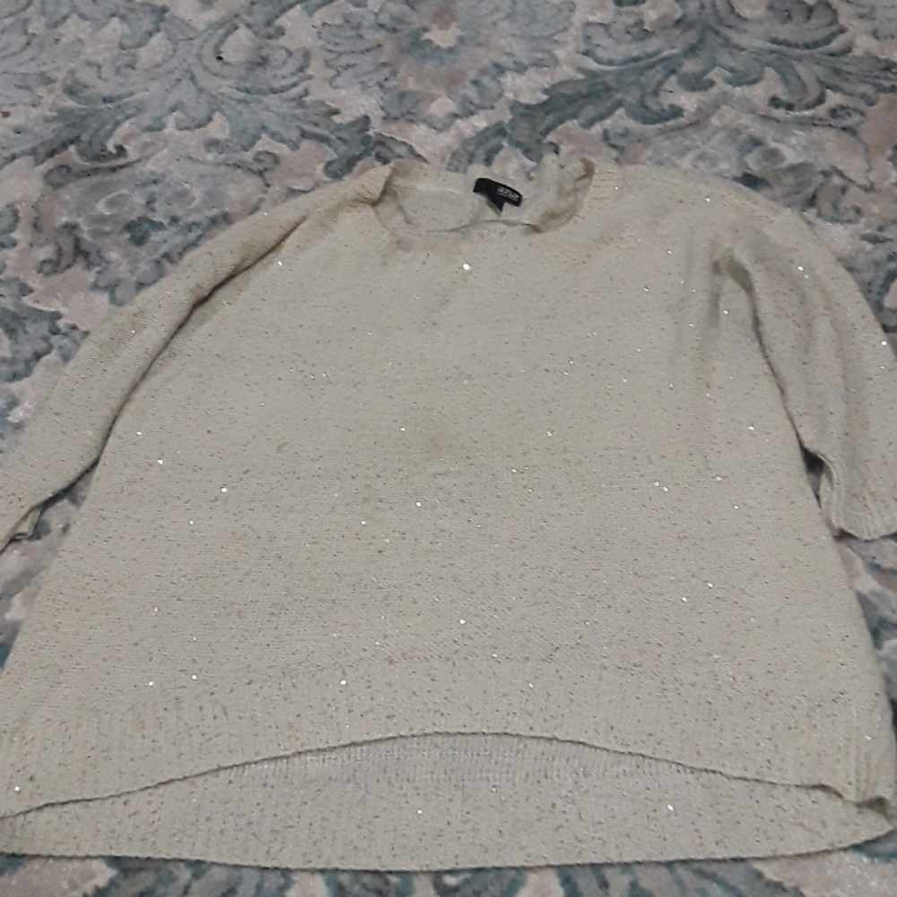 gold and cream sweater